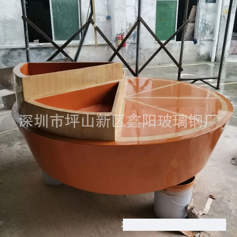Customized fiberglass tree pool outdoor creative round bench service area seat park rest area planting pool bench