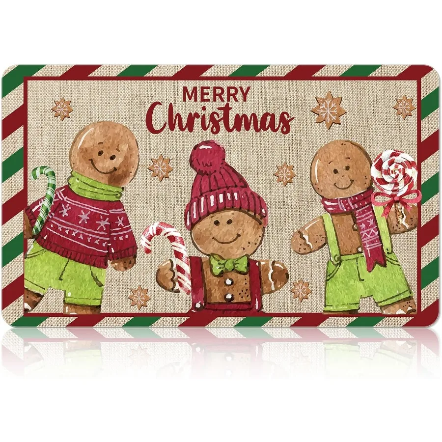 Gingerbread Christmas Dish Drying Mat for Kitchen Counter 12 x 20 Ih Vintage Christmas Coffee Mat Drying Holiday Pad Absorbent