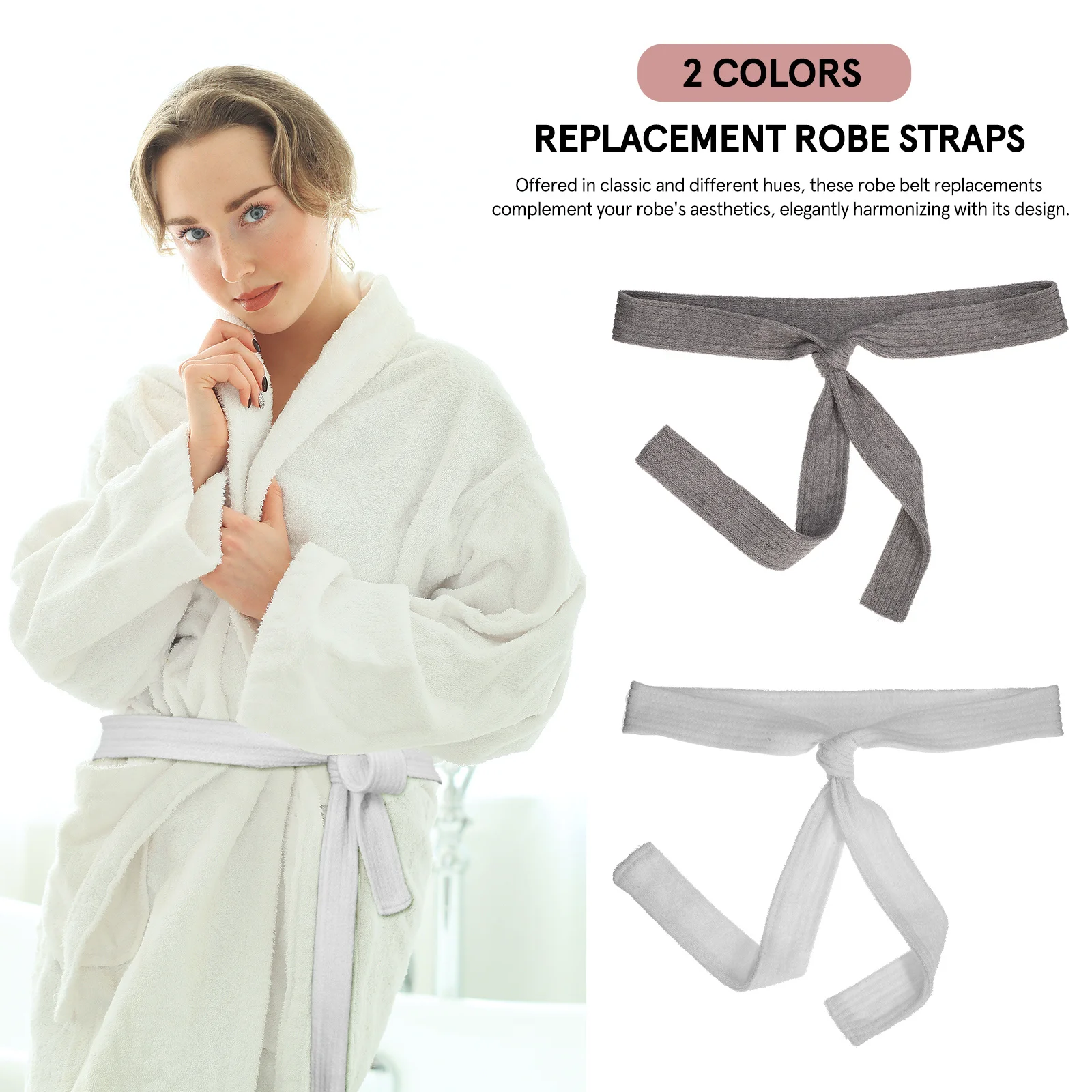

2pcs Bathrobe Belts Replacement Universal Straps Soft Polyester Night Robe Ties For Women Men Pajama Robe Belts Pregnant Women