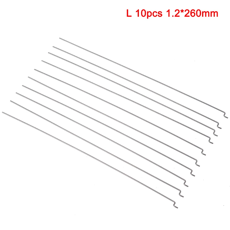 

10pcs Z type D1.2mm push rod steel wire push pull rod pushrod for rc aircraft airplane pull push connecting rod New