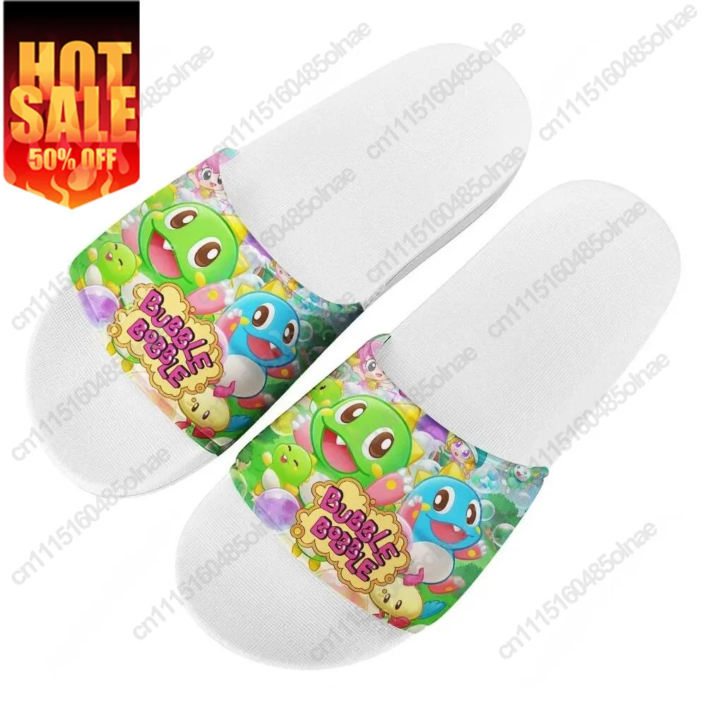 Pantuflas Bubble Bobble, sandalias para el hogar y el baño, zapatos de agua para hombres, mujeres y adolescentes, sandalias de interior, pantuflas de verano personalizadas.