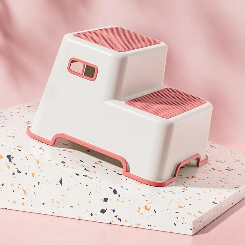 Potty Training Step Stool 2-step Kids Kitchen Step Stool Anti-Slip Base Train Child's Independence Step Stool For Kitchen Sink