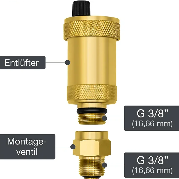 1pc Schnell Entlüftungs Ventil Automatische Entlüftung 1/2 3/8 Zoll Heizung Mit Absperrventil Messing DN10/15 Heizung Systeme teile