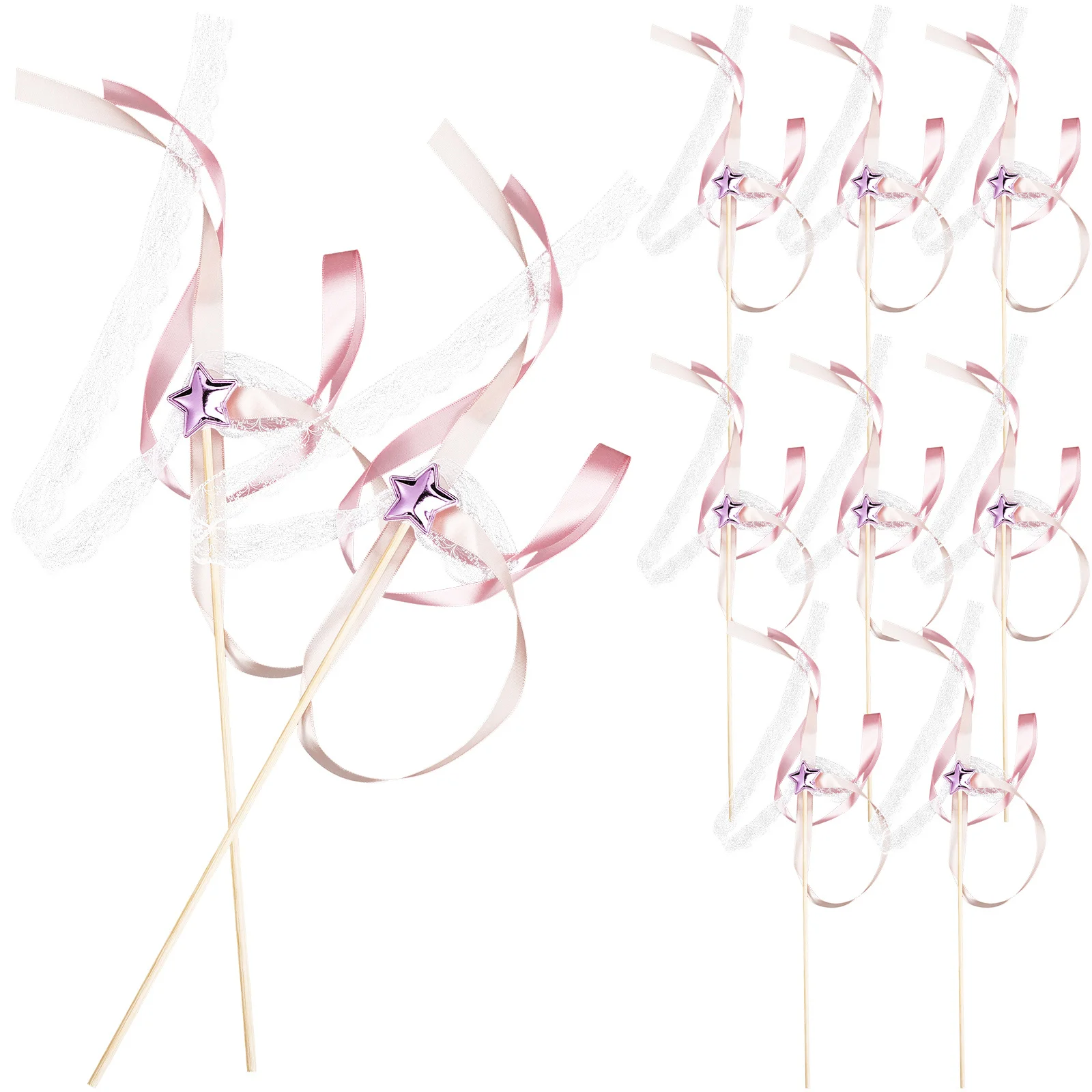 

10 Pcs Fairy Stick Decoration Party Streamers Fairies Decorations Ribbon Sticks Wands Show Fabric for