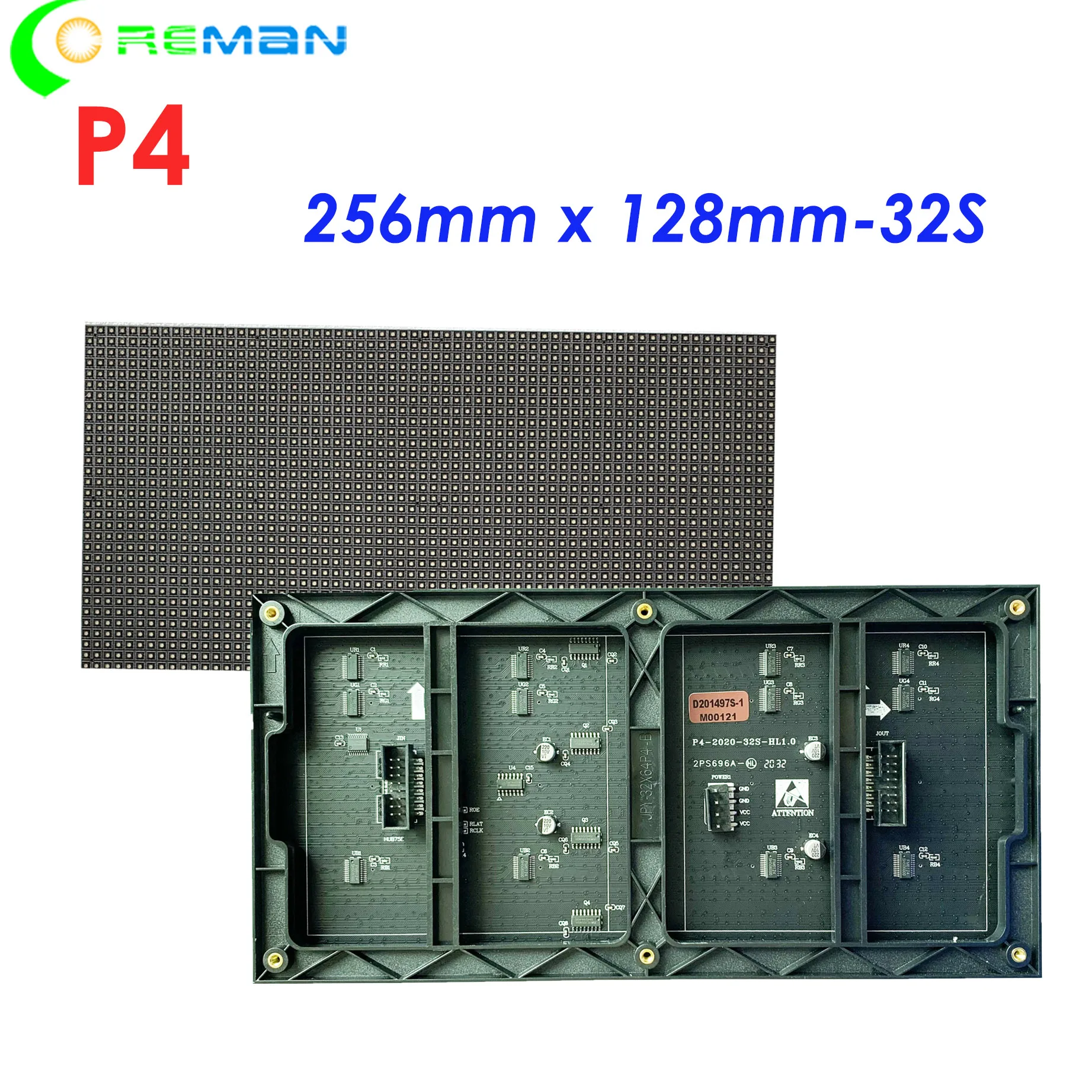 Produto quente módulo de matriz led colorido interno p4 ph4 32x64 128x256mm hub75 módulo led