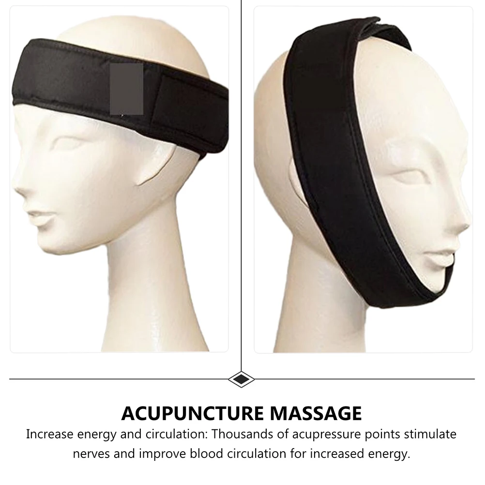 

2pcs Black Massage Headbands For Headache Relief Promote Blood Circulation Acupressure Wraps Muscle Relaxation Yoga Head Strap