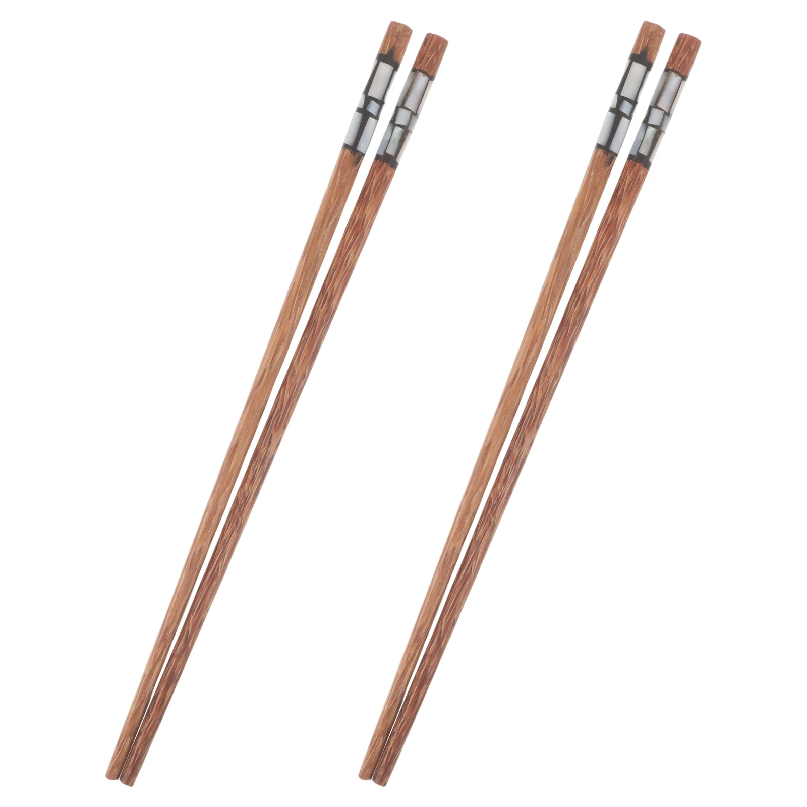 

2Pairs Creative Chopsticks Wooden Non-Slip Reusable Household Dining Essential for Sushi Ramen Stir-Fry Frying Noodle Rice Food