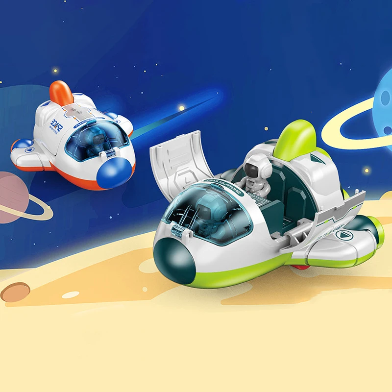 Coche de inercia de plástico para niños, juguete espacial de deformación, nave espacial, exploración espacial, regalo