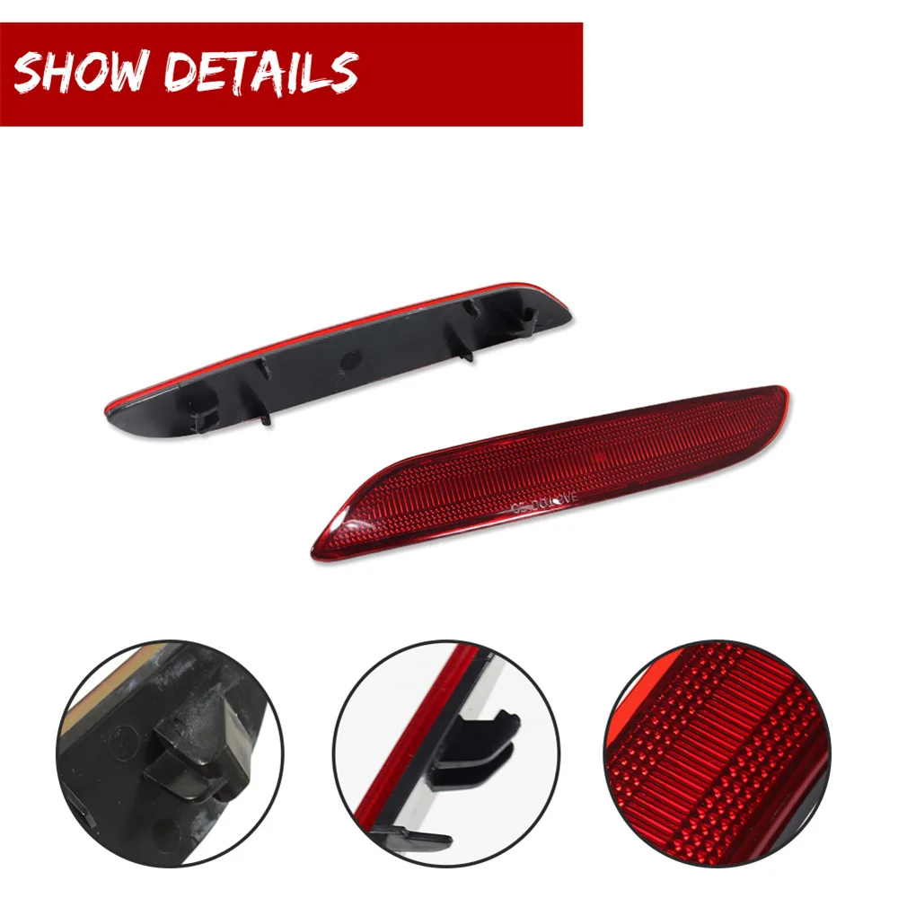 For Chrysler Pacifica Voyager 2017 2018 2019 2020 2021 2022 2023 Car Rear Bumper Reflector Light Cover Shells No Bulb / Socket