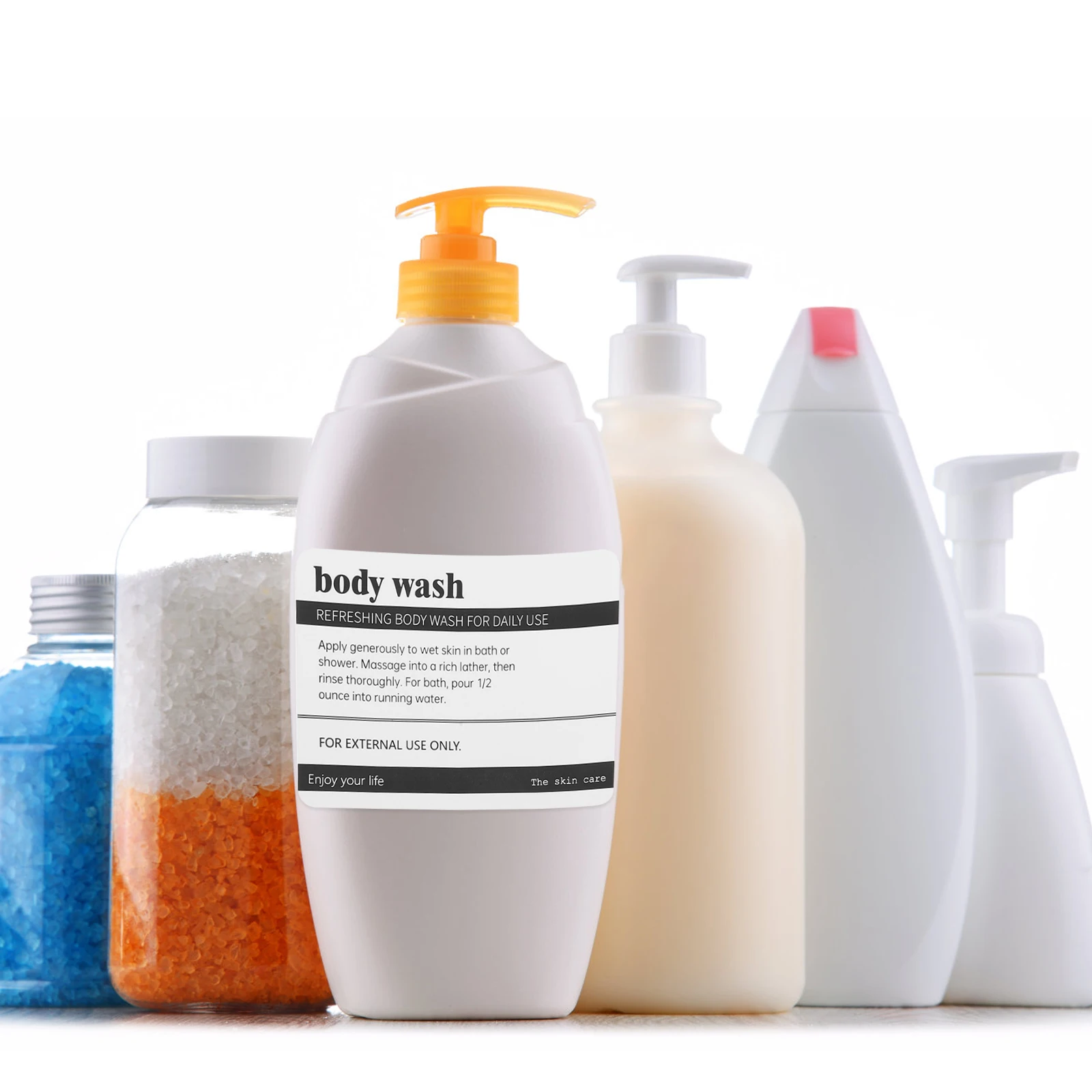 

8 Sheets PVC Adhesive Stickers Bathroom Toiletries Labels Bottle Tags Self adhesive Skincare Product Label Waterproof