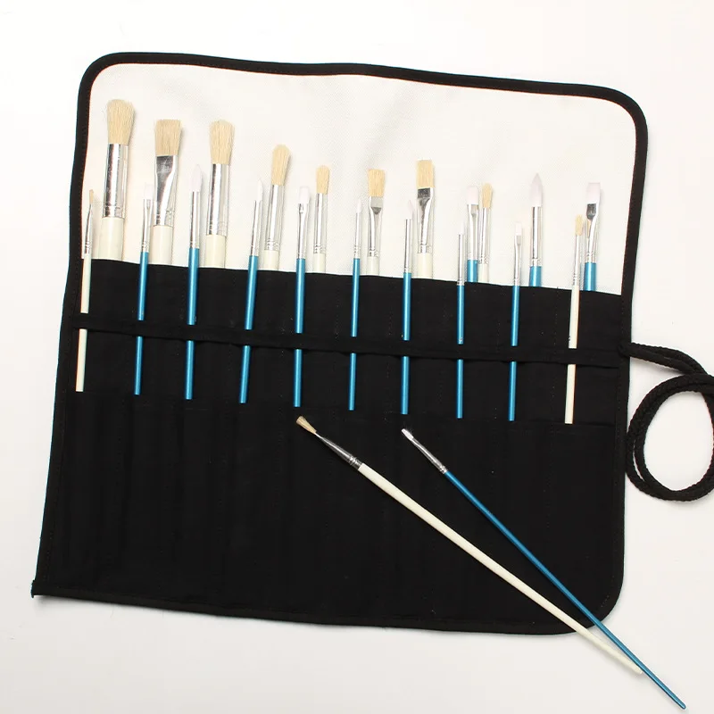 Canvas Watercolor Pen Storage Bag Painting Pen Case Brush Roller Shutter Portable Pencil Case Sketching Storage Bag Pencil Bags