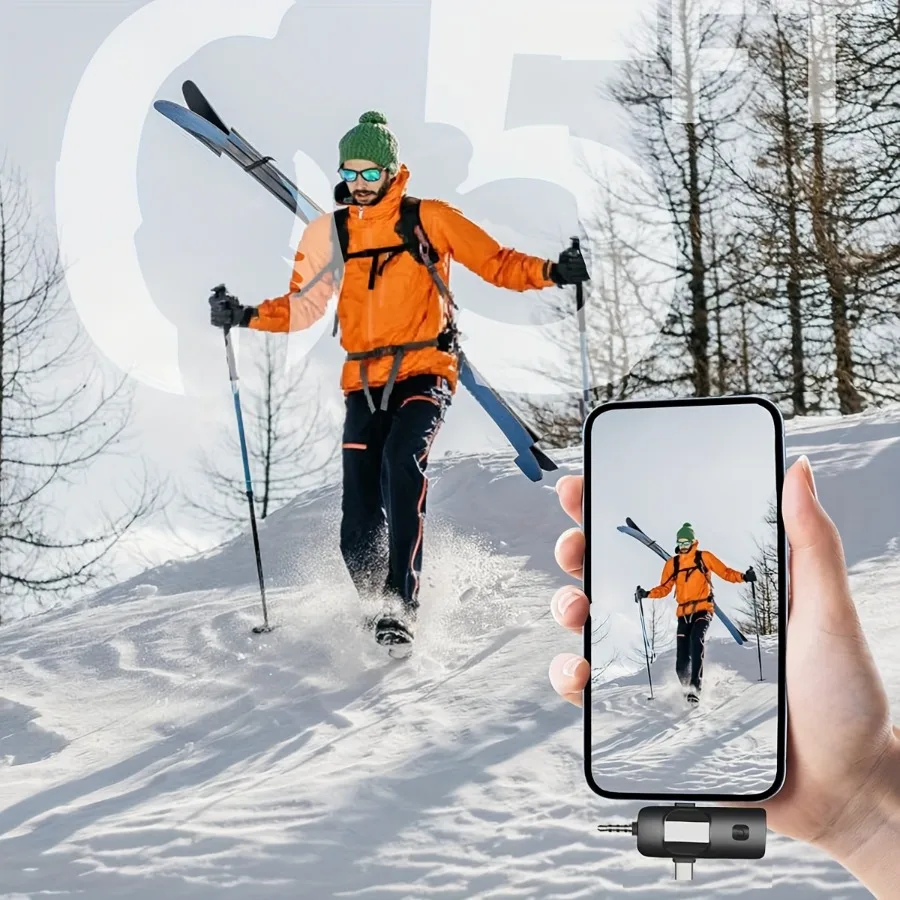 Microfone sem fio para iphone android microfone streaming ao vivo entrevistas mini microfone com redução de ruído gravação de áudio e vídeo