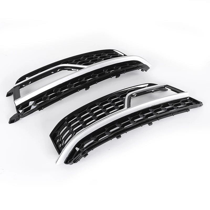 Fog Lamp Frame Grill Mesh Shell Bezel Glossy Black Honeycomb Hole Panel Fog Light Surround Cover Fit For A5 S-Line S5 2013-2017