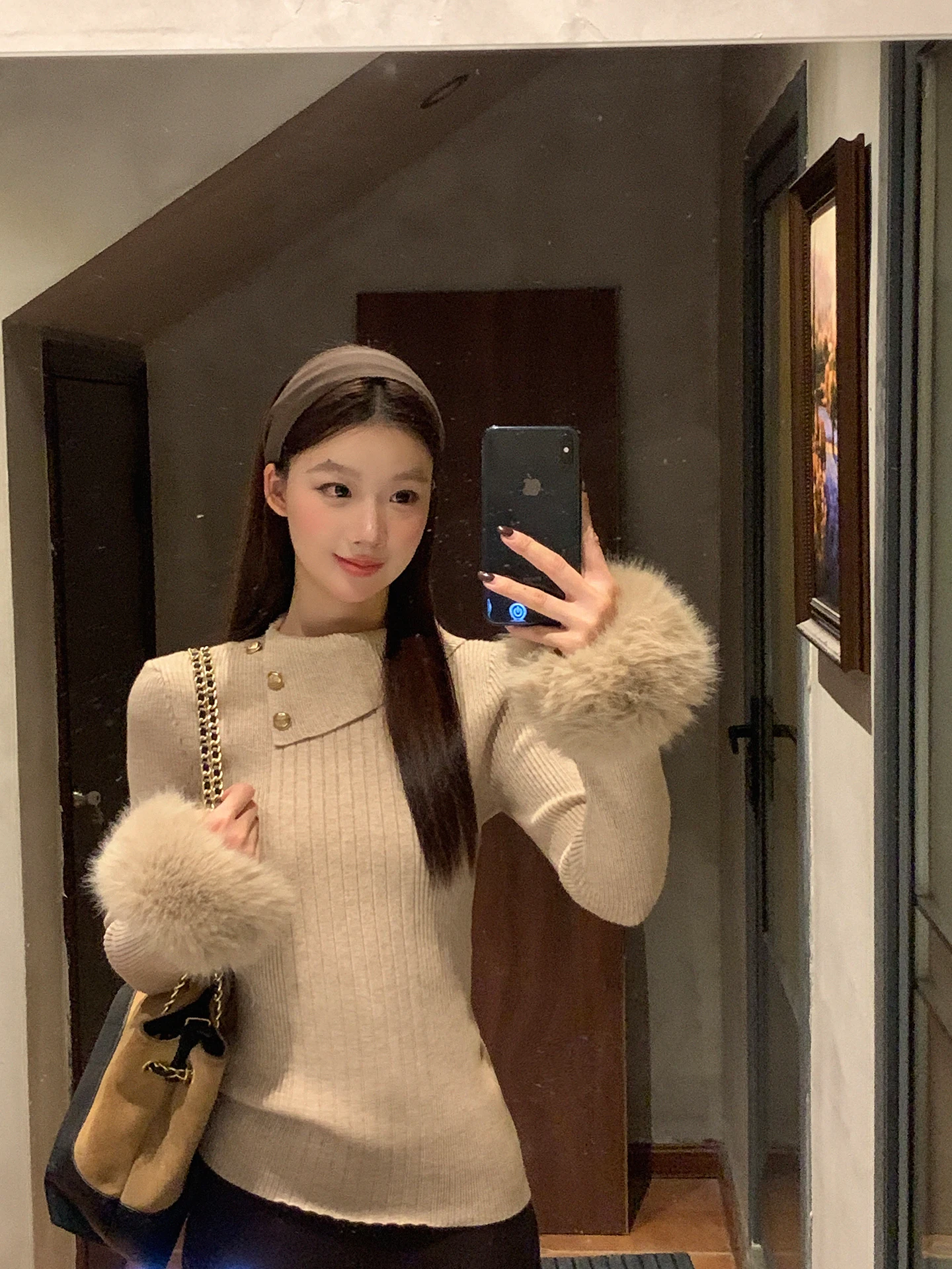 

Облегающий женский свитер, зимний ленивый высококачественный дизайн, вязаный топ для поездок на работу, прямая трубка, длинный све, обычная длина