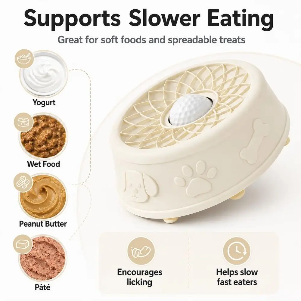 For Dogs Cats Interactive Pet Lick Promotes Dental Health Self-Soothing Snack Bowl Training Yogurt Licking Plate For Dogs Cats