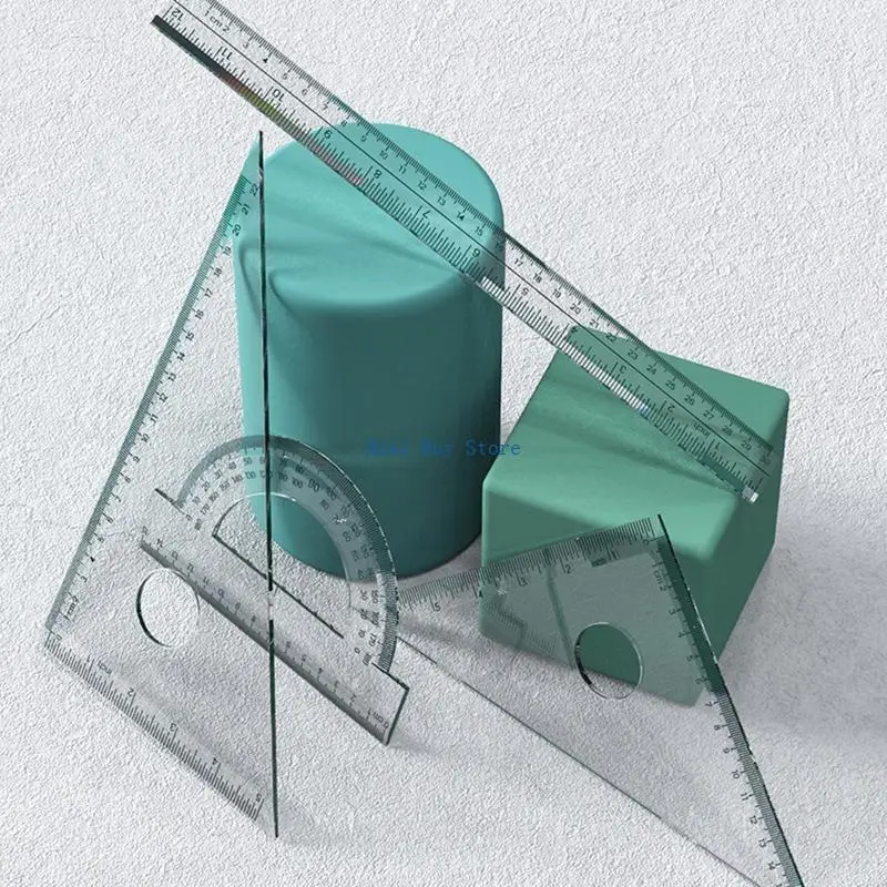 

U13D 1/4 PCS Rule Silicone Silicone Плесень Прямая линейка для треугольной линейки транспортировщик эпоксид