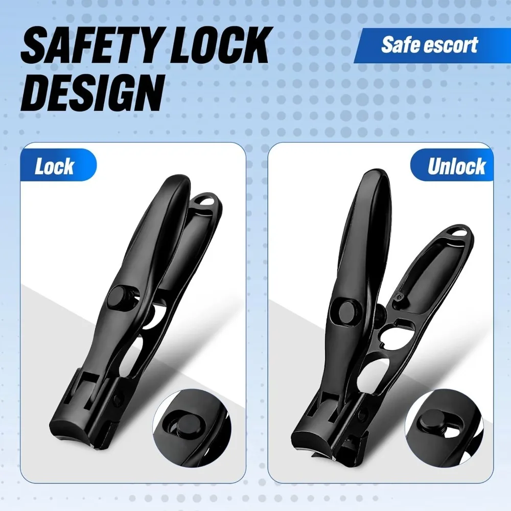 Cortauñas alemán, diseño antisalpicaduras de mandíbula ancha de acero inoxidable de primera calidad, cortaúñas ultra afiladas y resistentes con palanca ergonómica, P