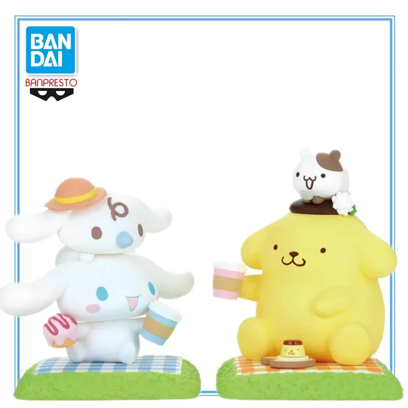 

In stock original BANDAI BANPRESTO Sanrio Cinnamoroll Pompompurin Anime Character Model Collection Desktop Decoration Toys Gifts