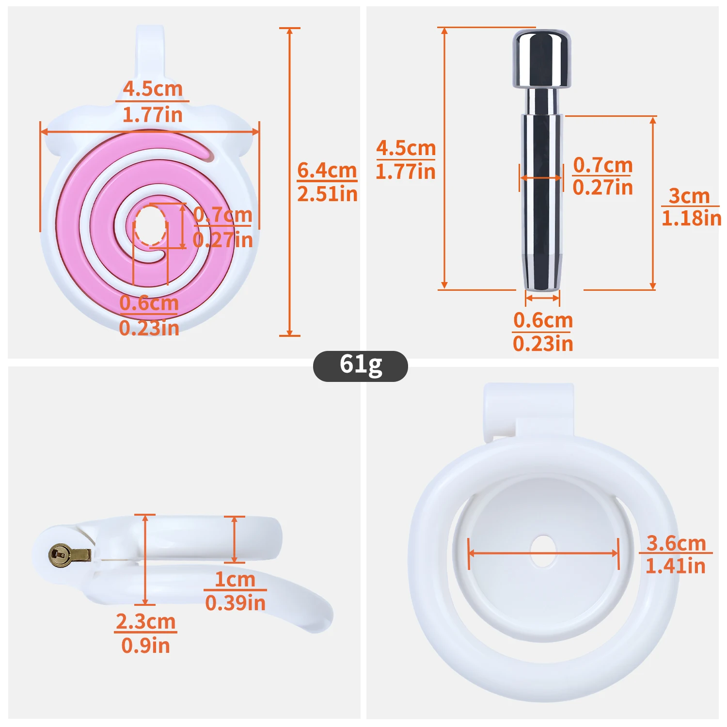 LICKER Wearable Resin Sugar Heart Chastity Cage With Urethral Orifice Metal Catheter Dick Lock Penis Restrict Cock Ring Sex Toys 2