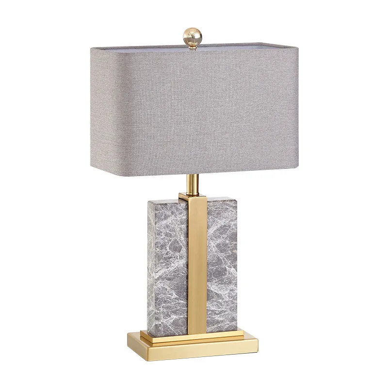 American Natural Marble Table Lamps Modern Lighting Fixture Home Decor Bedroom Headboard Living Room Study LED Standing Lights