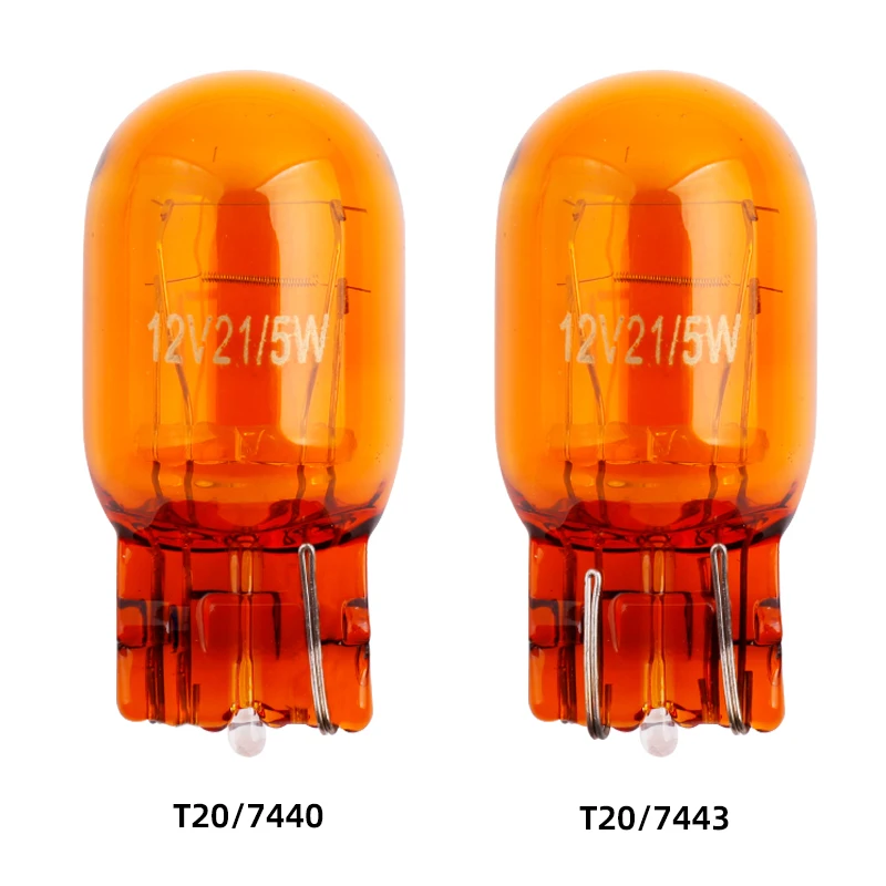 Car T20 7440 7443 21/5W Natural Amber Glass halogen lamps WY21W W21W Brake Bulbs Stop Light Side light Turn Signal Lamp 12v