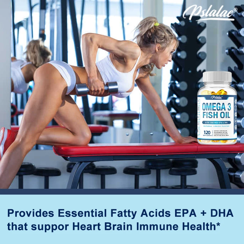 Omega 3 Fish Oil Capsules - Support Brain & Cardiovascular & Skin Health, Antioxidant & Improve Memory，Nervous System Health