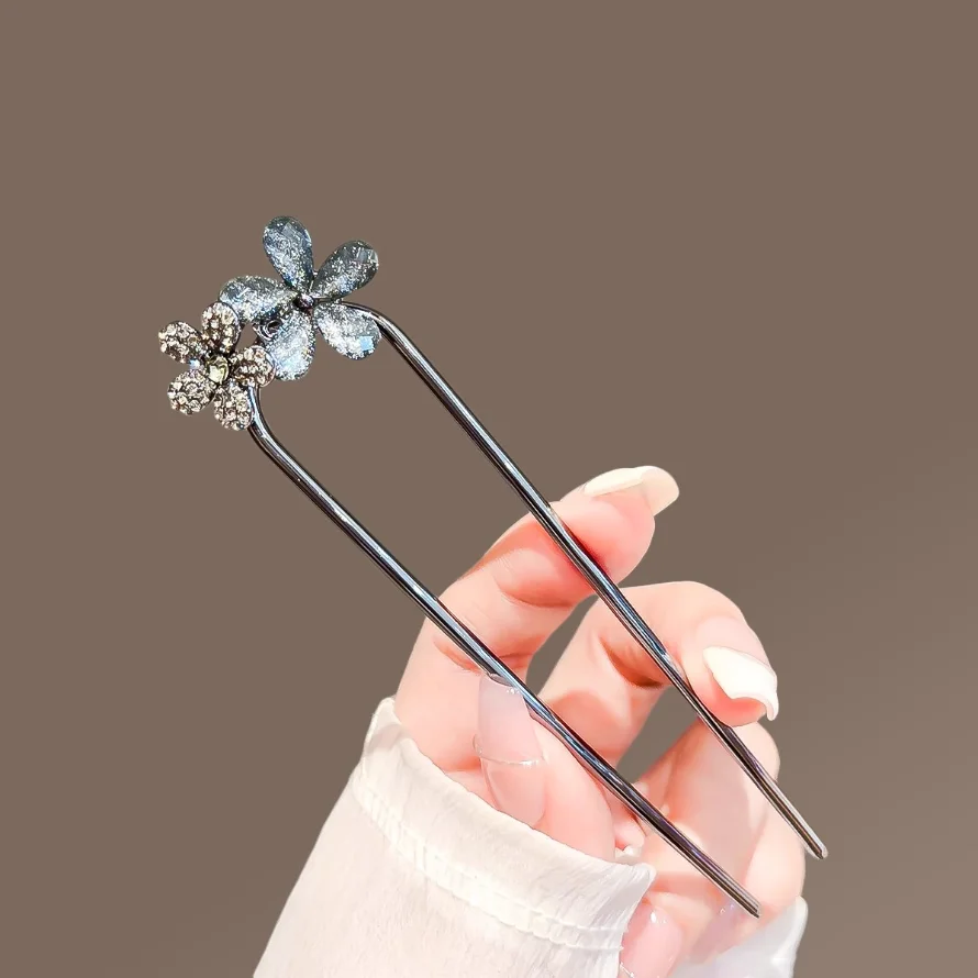 Metall-U-förmige Haarstäbchen mit Perlenquaste, Haargabel, Haarspange, französische Haarnadeln, Haaraccessoires für Damen und Mädchen, Haarschmuck, Styling-Tool – Detail 24