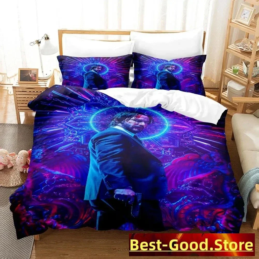 New John Wick Bedding Set Single Twin Full Queen King Size Bed Set Adult Kid Bedroom Duvetcover Sets Anime parure de lit Bed