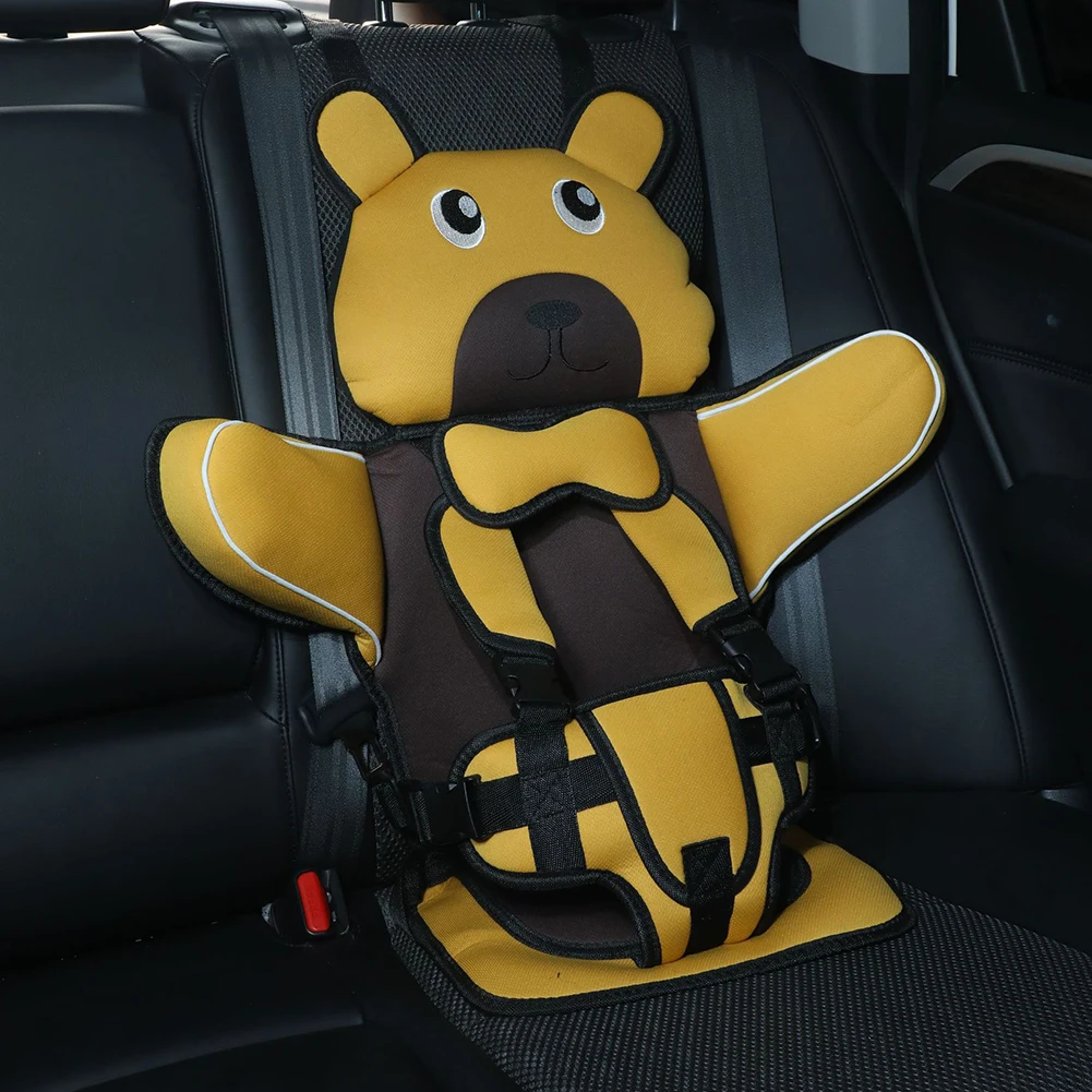 Kids Portable Folding Cartoon Breathable Seats Cushion Adjustables Strap Car Seats Pad For Children Protection