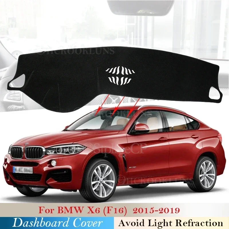 Dash Board Sunshade Anti-UV Carpet for BMW X6 F16 2015 2016 2017 2018 2019 New Dashboard Cover Protective Pad Car Accessories