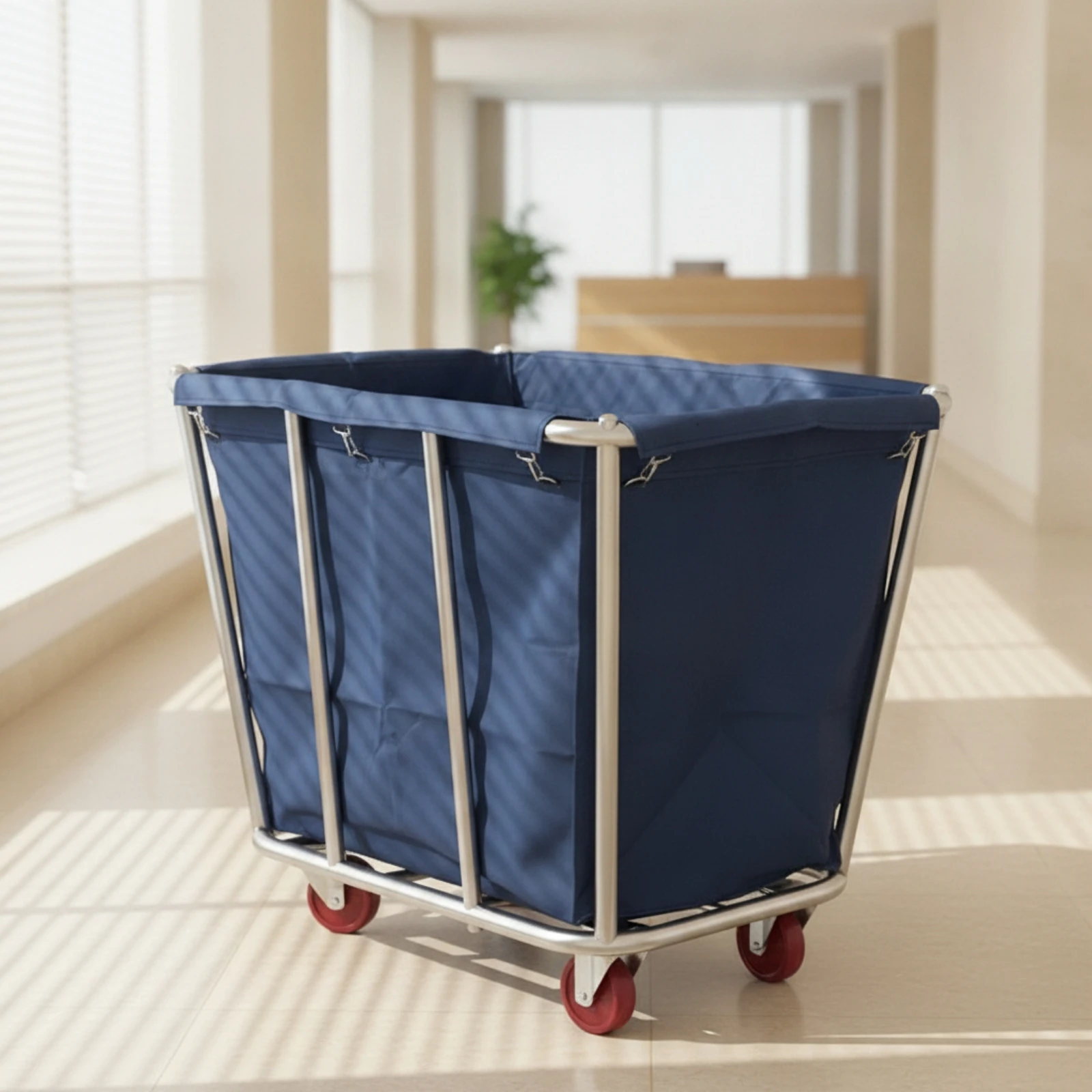 Linen Cart with Wheels Industrial-Grade Linen Cart Laundry Trolley Open-Top Mobile for Housekeepers, Hotels, Hospitals