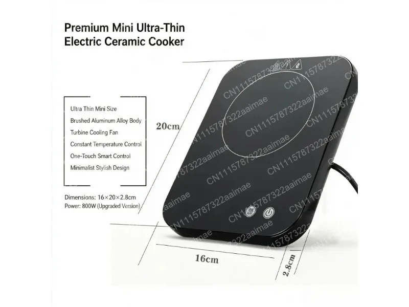 Ultra-Thin Electric Ceramic Stove Mini Hot Plate for Moka Pot Coffee Tea Making Household Small Cooker