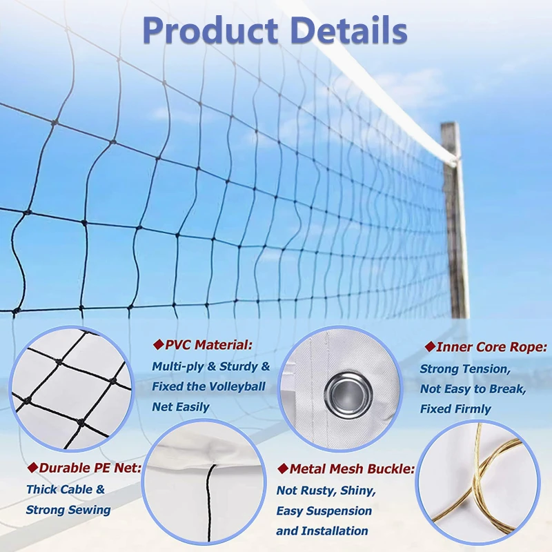 950cm profession elles Volleyball netz Beach Match Wettbewerb Sport training Standard einfache Einrichtung Outdoor Tennis Mesh Netz Übung