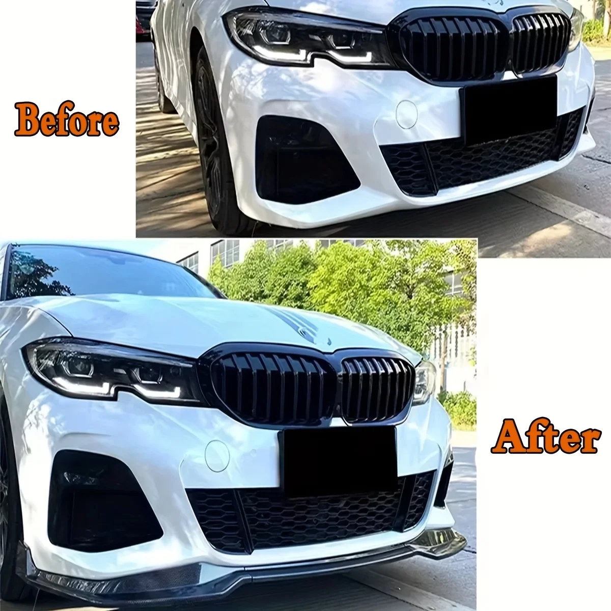 جديد سيارة الجبهة الوفير الفاصل الشفاه لسيارات BMW 3 سلسلة G20 G21 320i 330i 2019-2022 M نمط الجبهة الناشر الحرس طقم الجسم غطاء #3