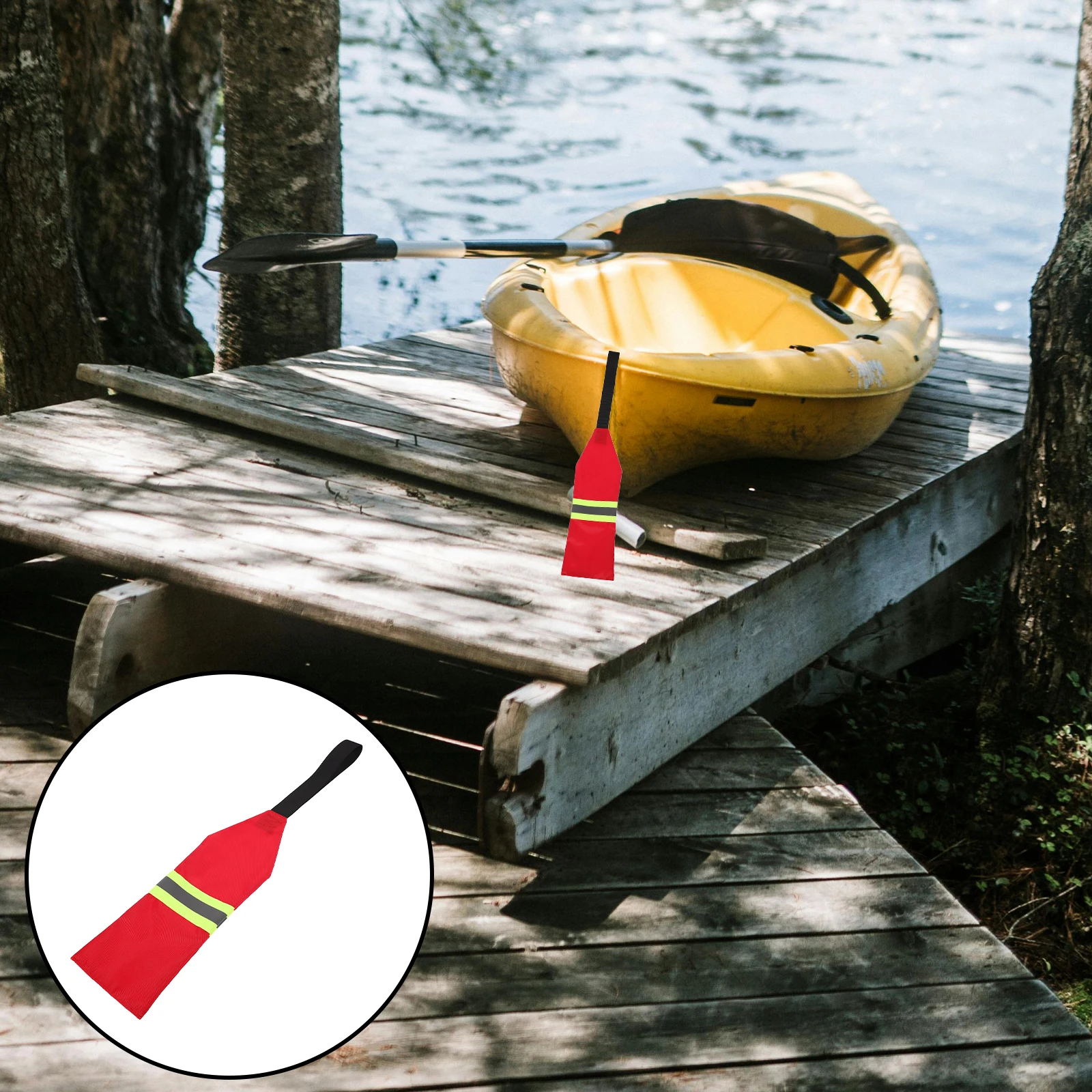 

1PC Kayak Flag Bright Reflective Secure Durable Oxford Fabric Easy Installation Versatile Trailer Driveway Bike Safety Stickers