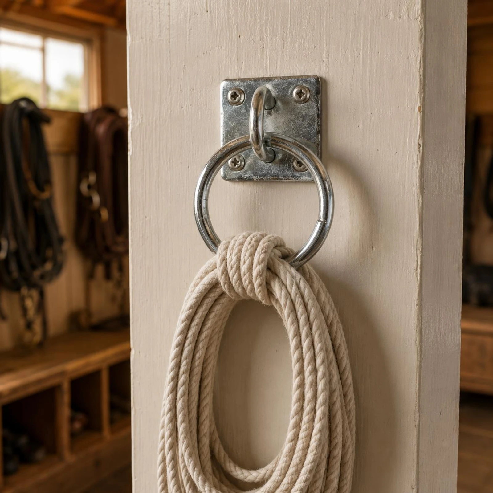 Stall Door Loop Square Plate Horse Stall Loop Barn Door Handle Metal Building Accessory Easy to Install for Gate