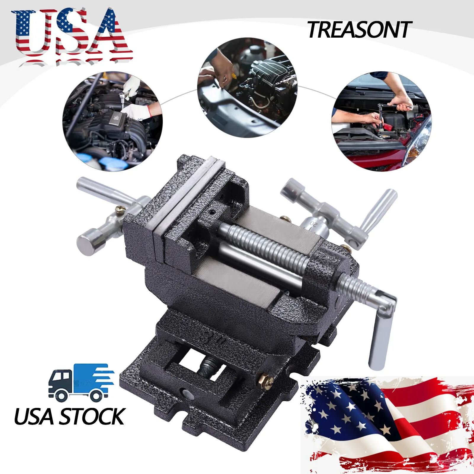 

3" Cross Slide Vice 2 Way Drill Press Bench Vise Clamp Milling Drill Woodwork