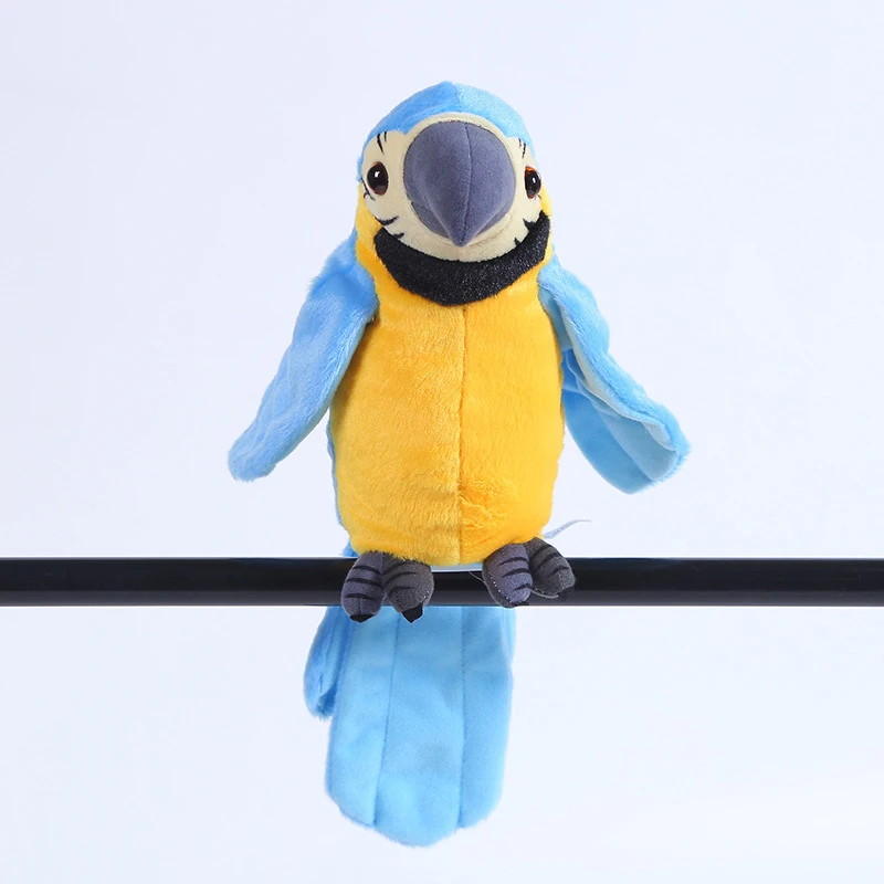 Talking Parrot Talking Parrot Plush Toy Electronic Bird Pet Talking Plush Parrot for Kids Early Education Toy(Blue)