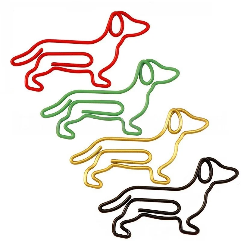 20/50Pcs Dog Cat Treble Clef Paper Clips Mixed Color Metal Novelty Paperclips Kawaii Stationery for Office School Supplies