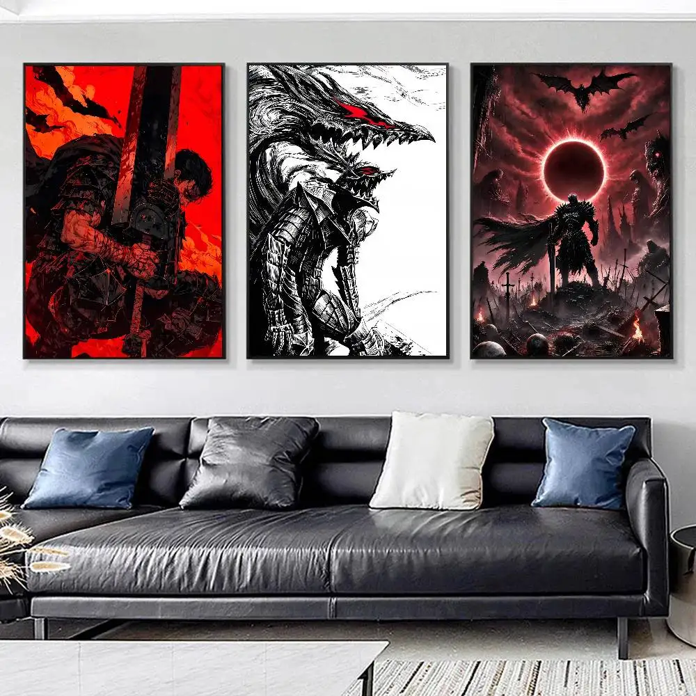Anime B-Berserk Posters HD Print Vintage Wall Art Decor for Home Study Room