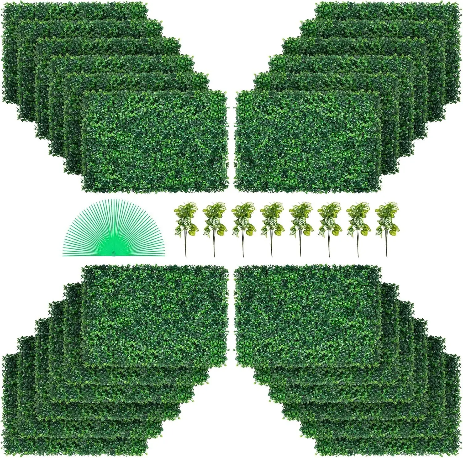 

24PCS Artificial Boxwood Panels, 24x16 in Sun Protected Hedge Wall for Privacy Fence Decor Indoor Outdoor Garden Backyard