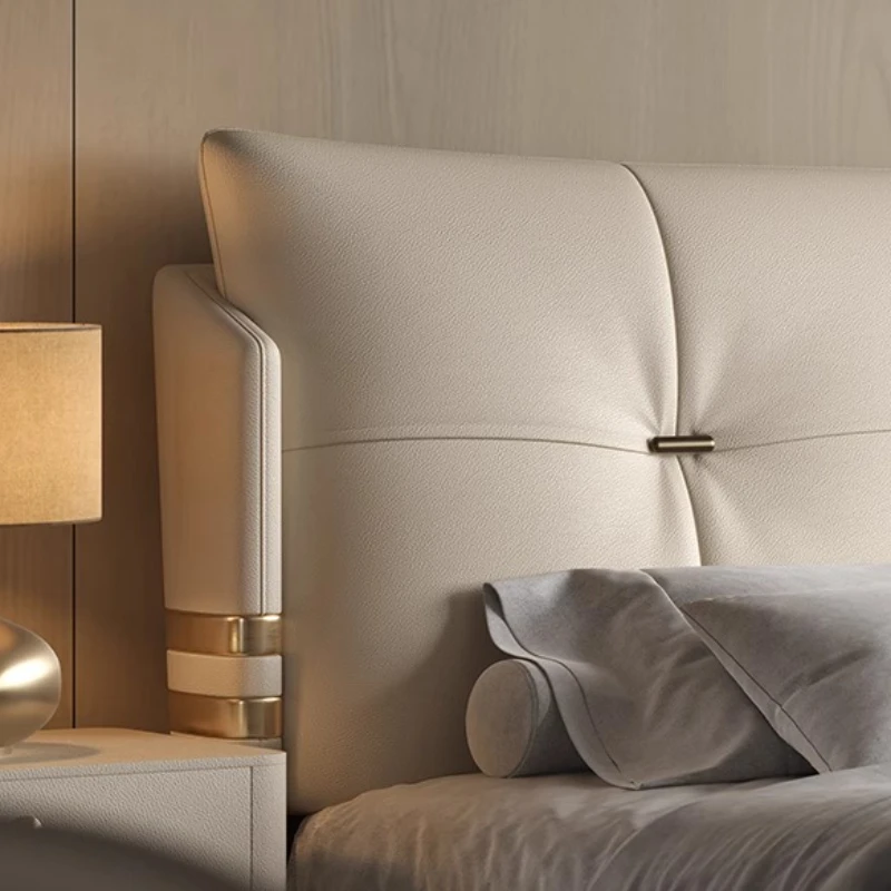 إطار جمالي سرير منجد منضدة تخزين صالة سرير غرفة نوم مزدوجة حديثة Letto Matrimoniale إكسسوارات منزلية #4