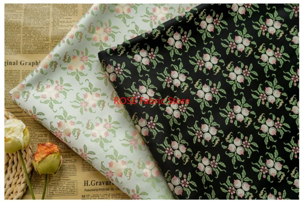 

1-метровая жаккардовая ткань с милым персиковым узором, летняя классическая рубашка, сумка, декоративная швейная ткань