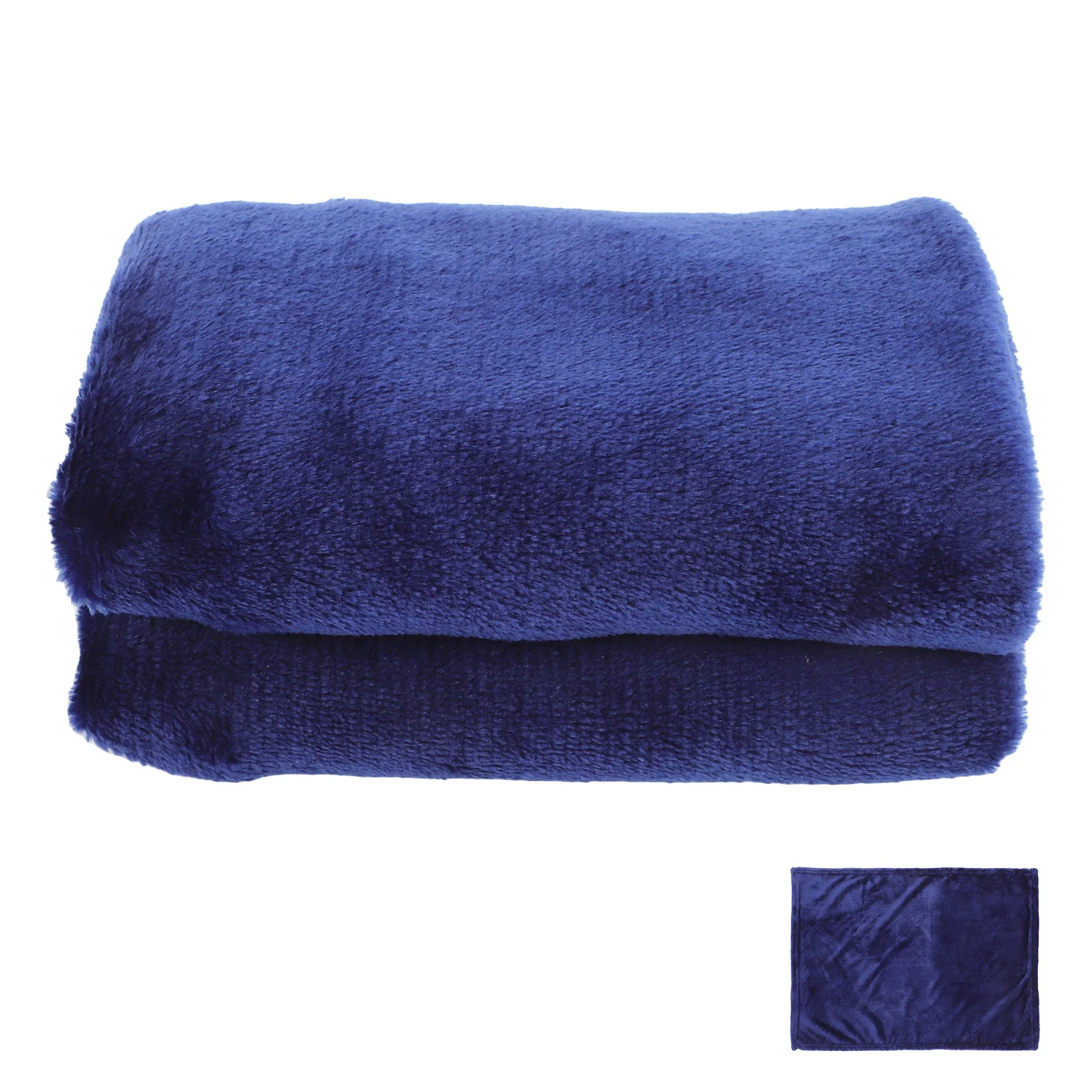 Premium Flannel Fleece Pet Blanket Dark Blue Solid Color Super Comfy Warm Lightweight Elaborate Needle Stitching