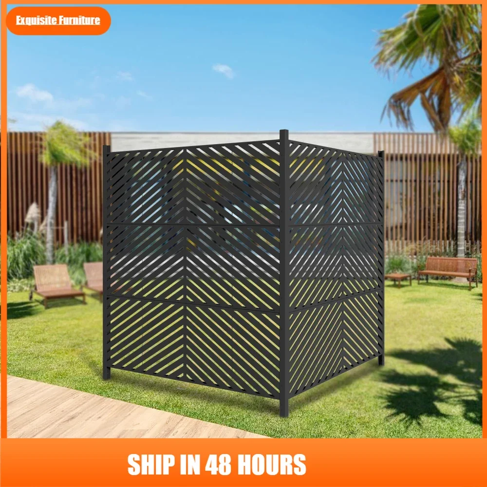 

47 x 47 inch Outdoor Privacy Screen Fence Panels – All-Weather No-Dig Fence Kit for Air Conditioner, Trash Can, Pool Equipment