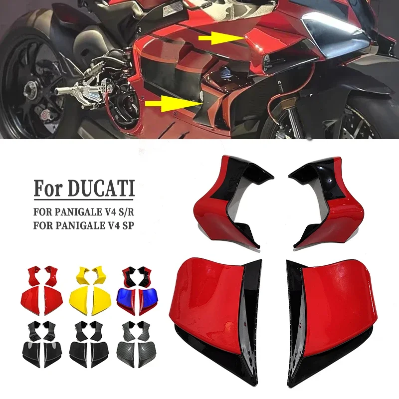 Fit For Ducati Panigale V4 V4S V4R SP 2022-2024 Motorcycle Accessories Fixed Wing Aerodynamic Winglets Spoiler Deflector Fairing