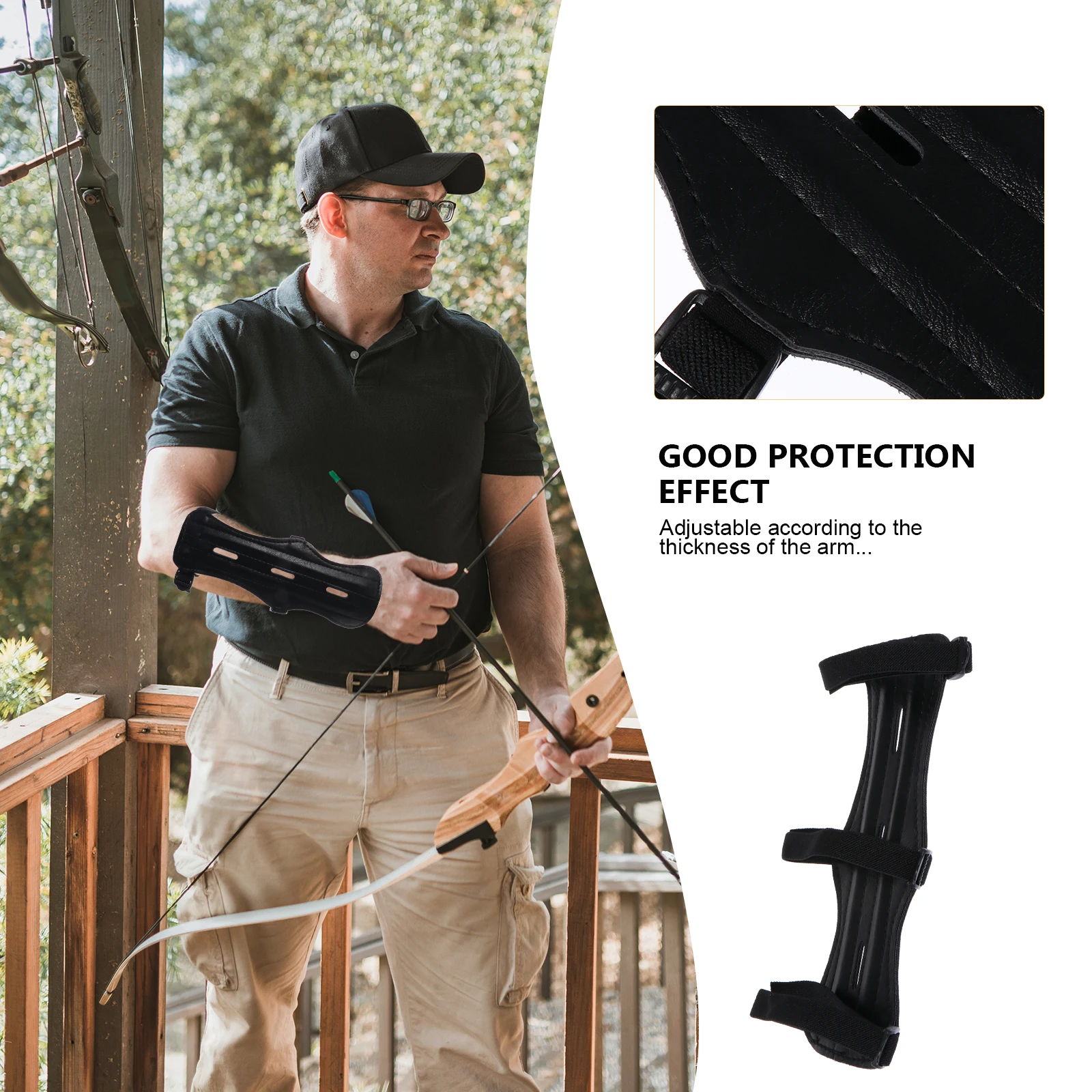 

Archery Arm Guard Forearm Bracer Cowhide Protection Adjustable Comfortable Riding Shooting Outdoor Hunting Practical Armguard
