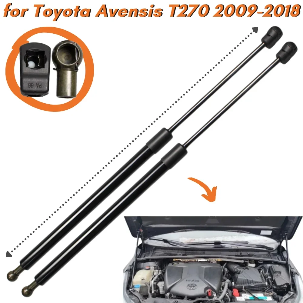 

Кол-во (2) стойки капота для Toyota Avensis T270 2009-2018, передняя крышка капота из углеродного волокна, газовые пружины, амортизаторы, опоры подъема