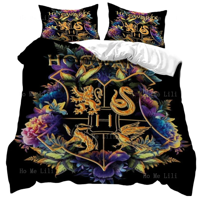 Magic Boy Academy Badge Wizard Theme Moon Tiger Ancient Egyptian Mythology The Anubis Psychedelic Duvet Cover