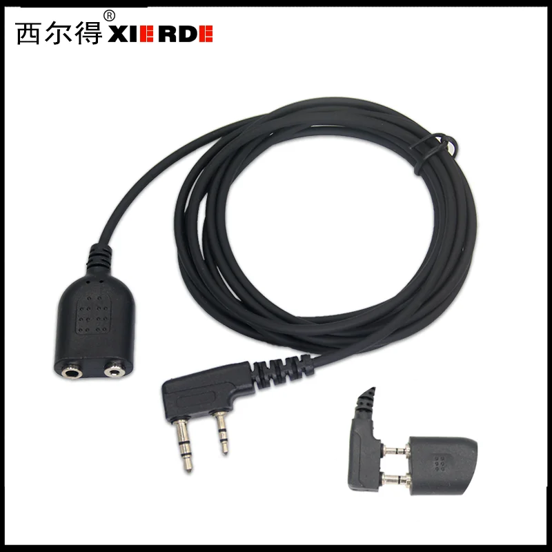 Audio Cable 2-Pin K-head Walkie Talkie Microphone Headset Male to Female Extension Core Hand Mic Cable For Kenwood for Baofeng